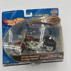 Hot Wheels 1:18 Die-Cast Harley-Davidson Heritage Softail Classic 2000 Mattel